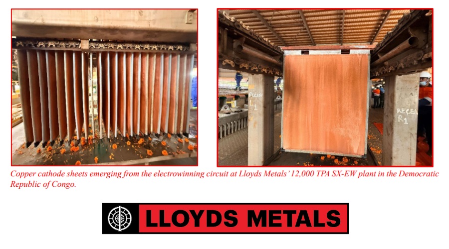 Lloyds Metals & Energy Commences Commercial Production of Copper Cathodes from 12,000 TPA Plant in the Democratic Republic of Congo